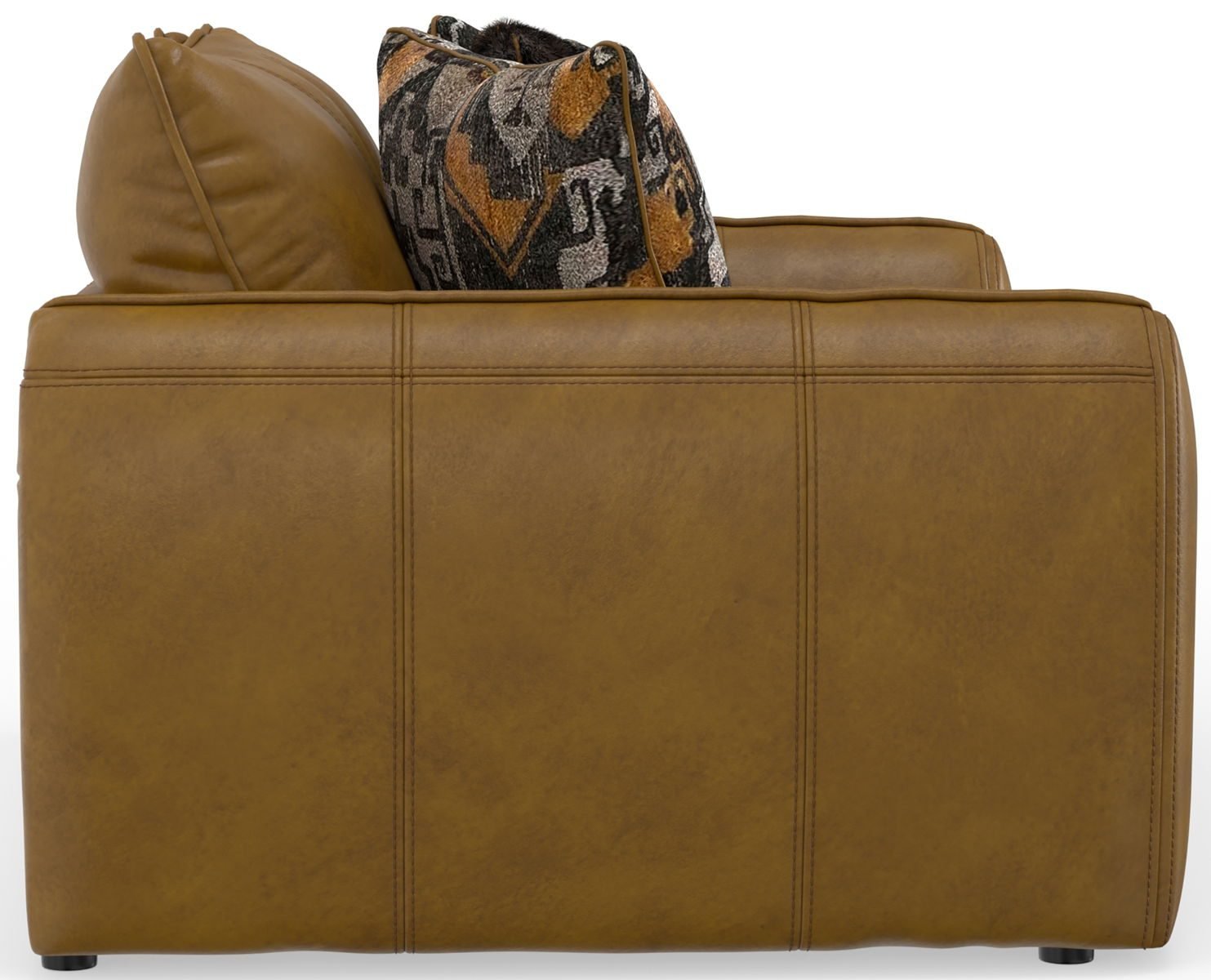 Corvara - Top Grain Italian Leather Match Loveseat - Caramel - Image 4