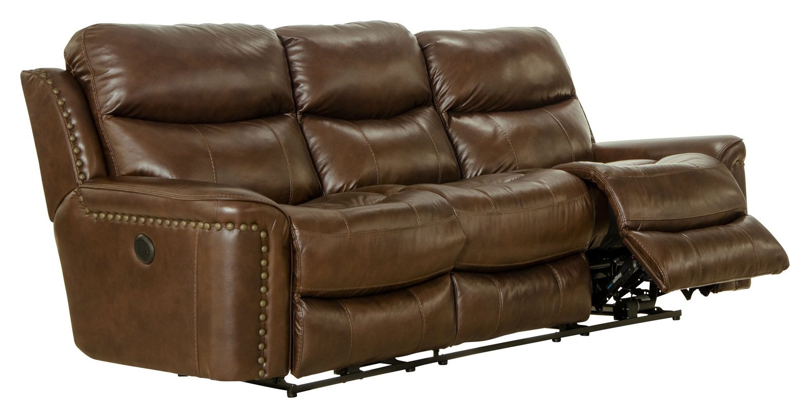 Ceretti - Power Reclining Sofa - Brown Italian Top Grain Leather Match - Image 3