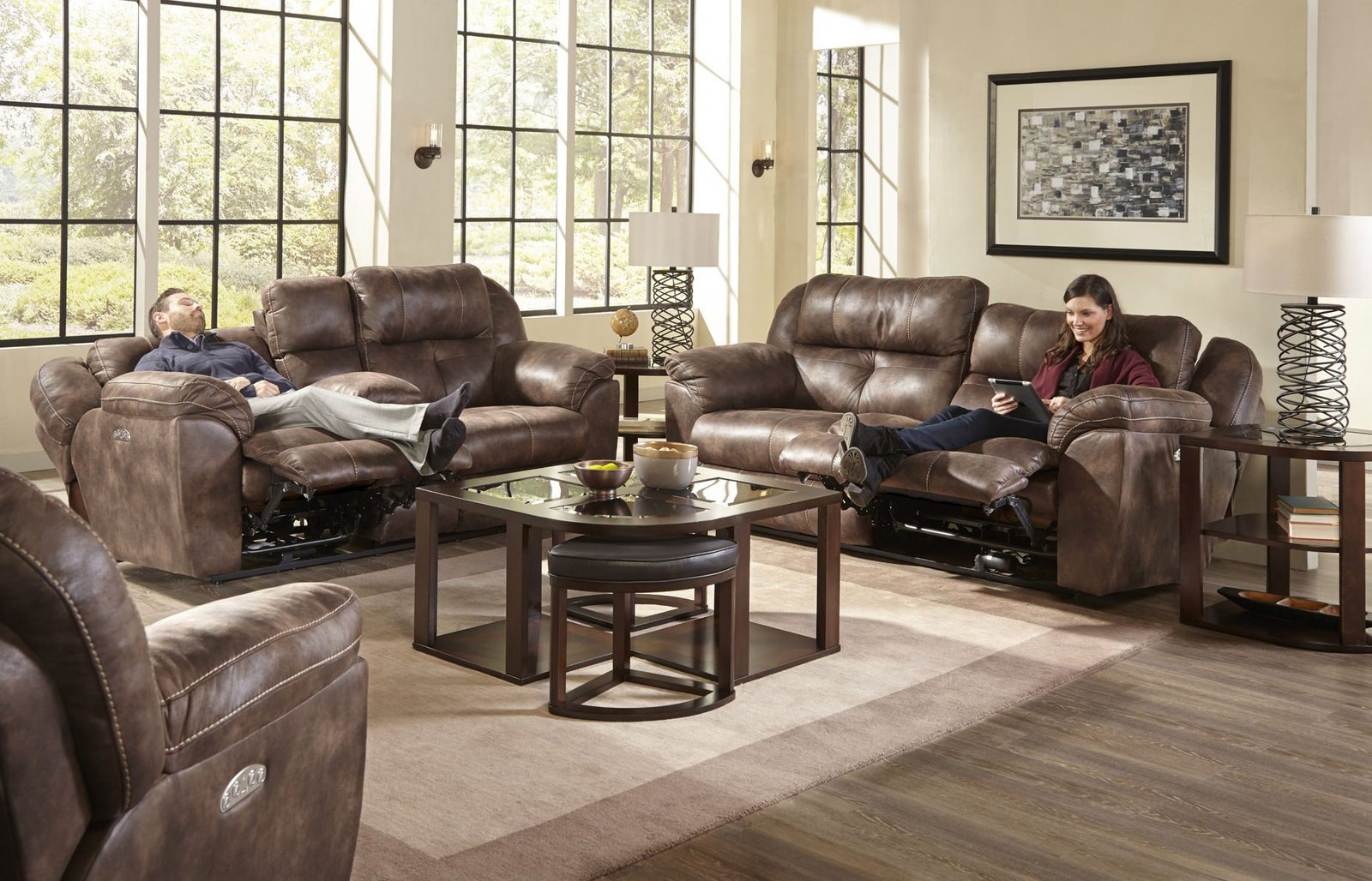 Ferrington - Power Lay Flat Reclining Sofa with Power Adjustable Headrest - Image 2