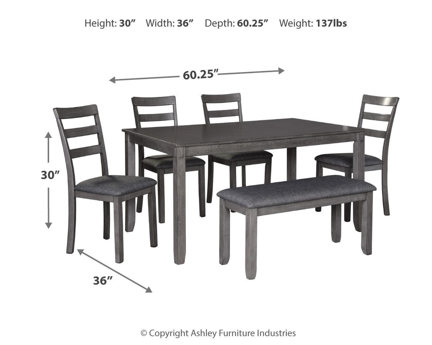 Bridson - RECT DRM Table Set (Set of 6) - Gray - Image 3
