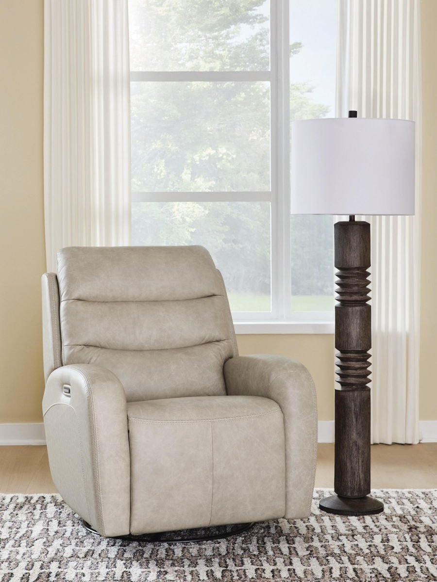 Motion-Max - Swivel Glider Power Recliner - Stonewash - Image 4