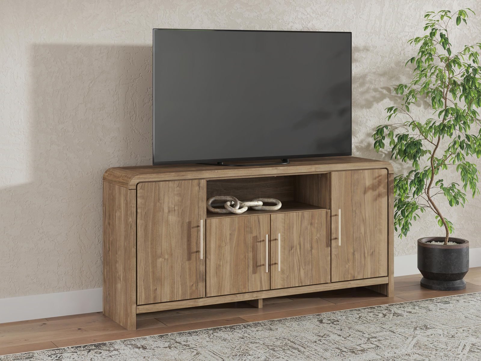 Dovander - Extra Large TV Stand - Brown - Image 4