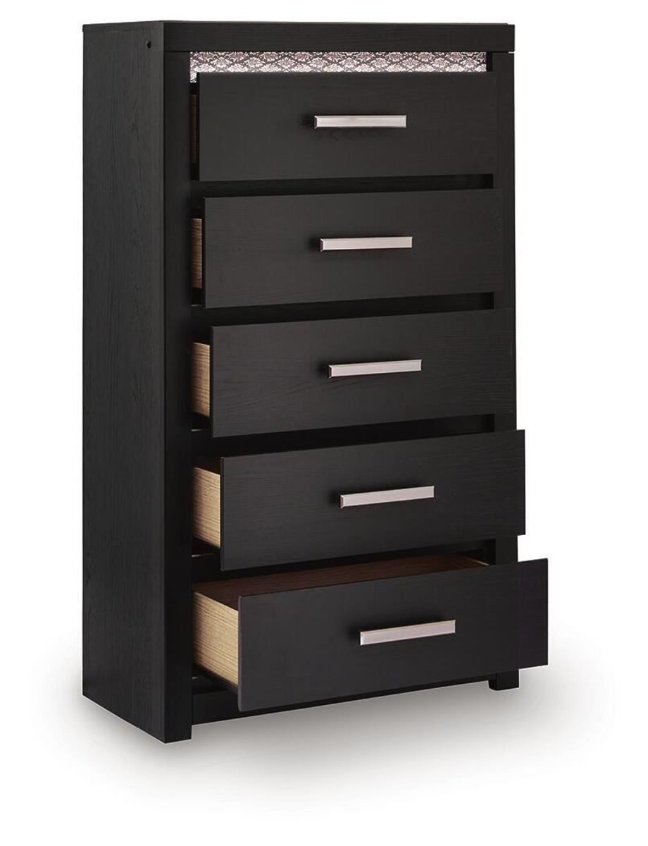 Brizmore - Five Drawer Chest - Black - Image 4