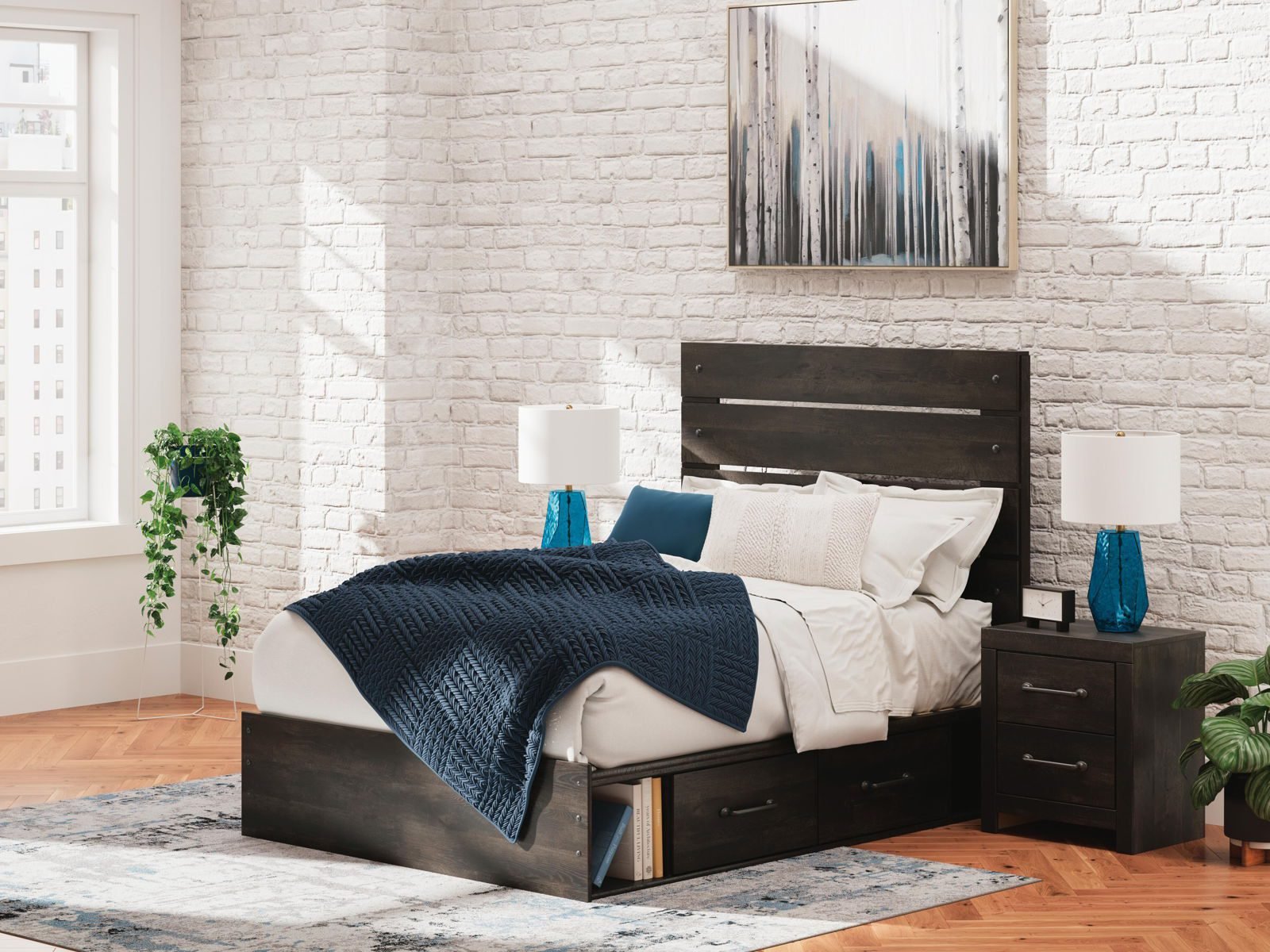 Hollivern - Panel Bed With Storage - Image 5