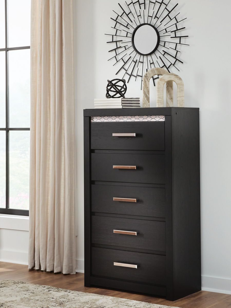 Brizmore - Five Drawer Chest - Black - Image 2