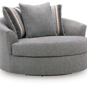 Creston Heights - Oversized Swivel Accent Chair - Smolder