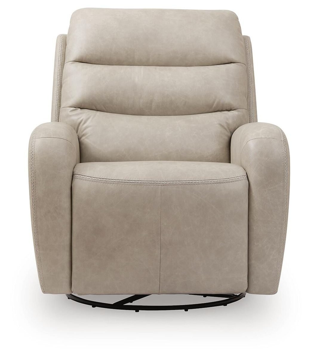 Motion-Max - Swivel Glider Power Recliner - Stonewash - Image 2