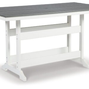 Transville - RECT COUNTER TABLE W/Umb OPT - Gray / White