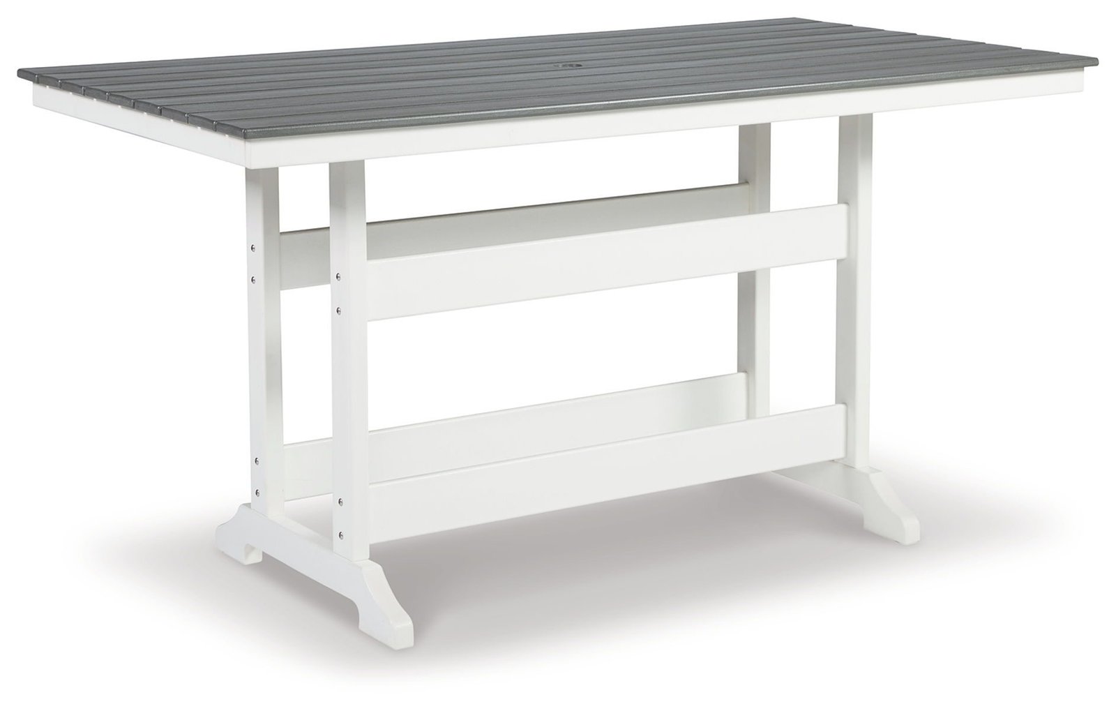 Transville - RECT COUNTER TABLE W/Umb OPT - Gray / White