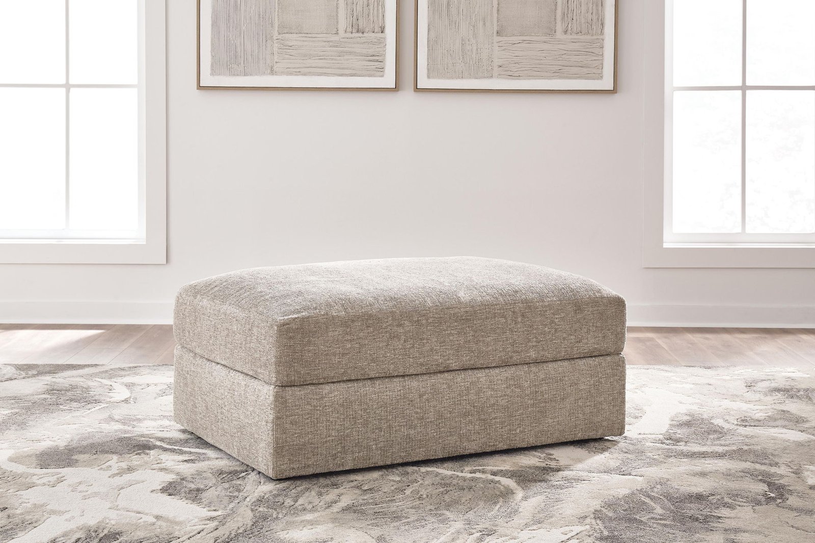 Nexora-Court - Oversized Accent Ottoman - Burlap - Image 3