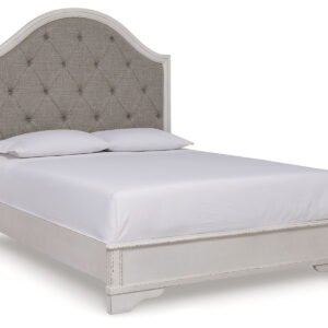 Blendon - Queen Upholstered Panel Bed - Rustic Brown