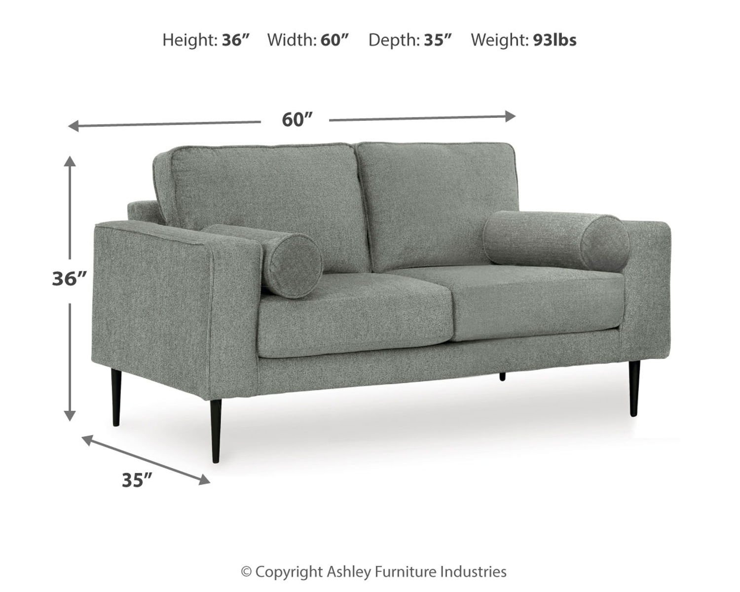 Hazela - Loveseat - Charcoal - Image 4