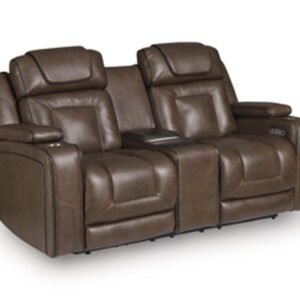 Mestrino - Power Recline Loveseat/Fridge Cooler - Hickory