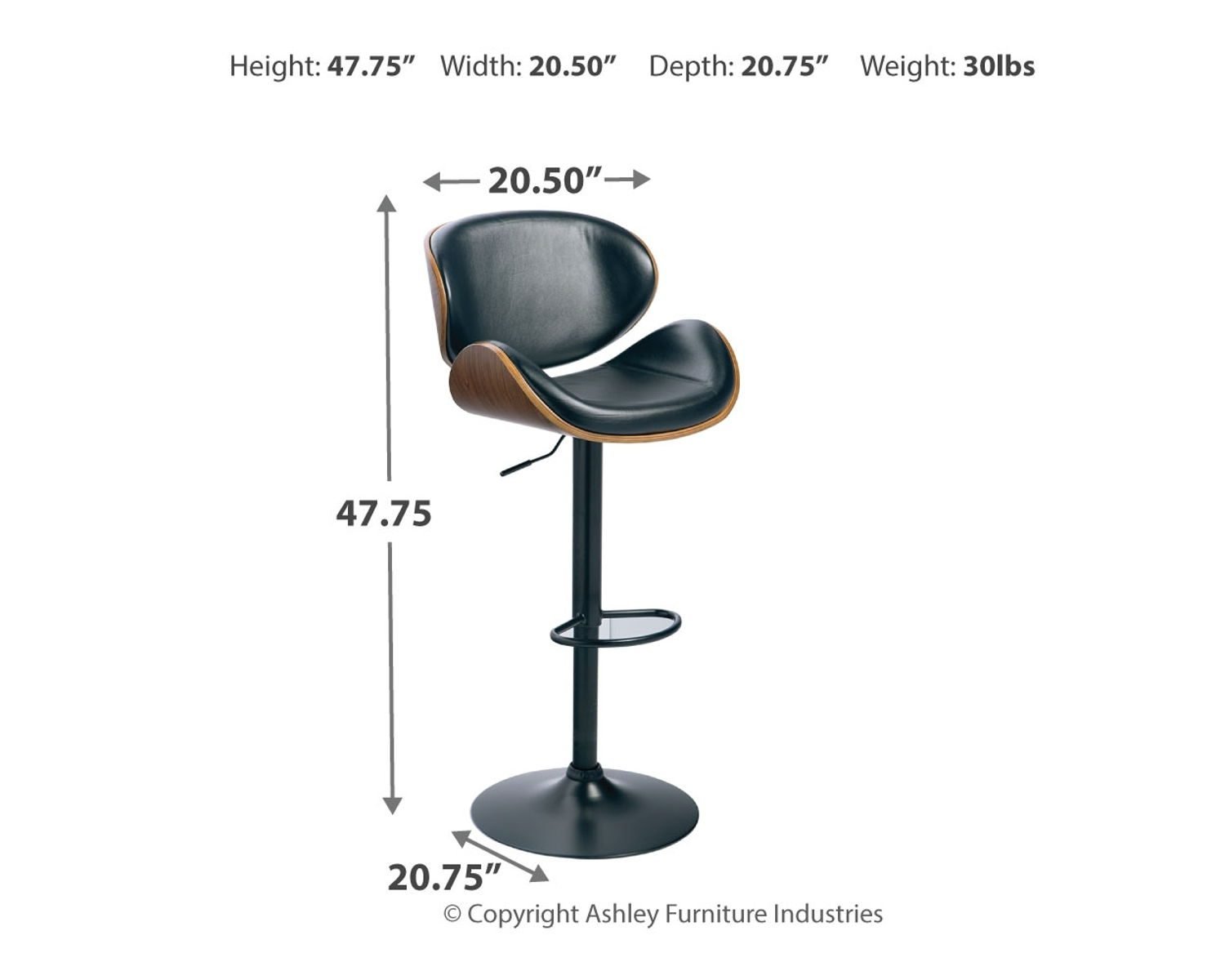 Bellatier - Tall UPH Swivel Barstool - Brown - Image 4
