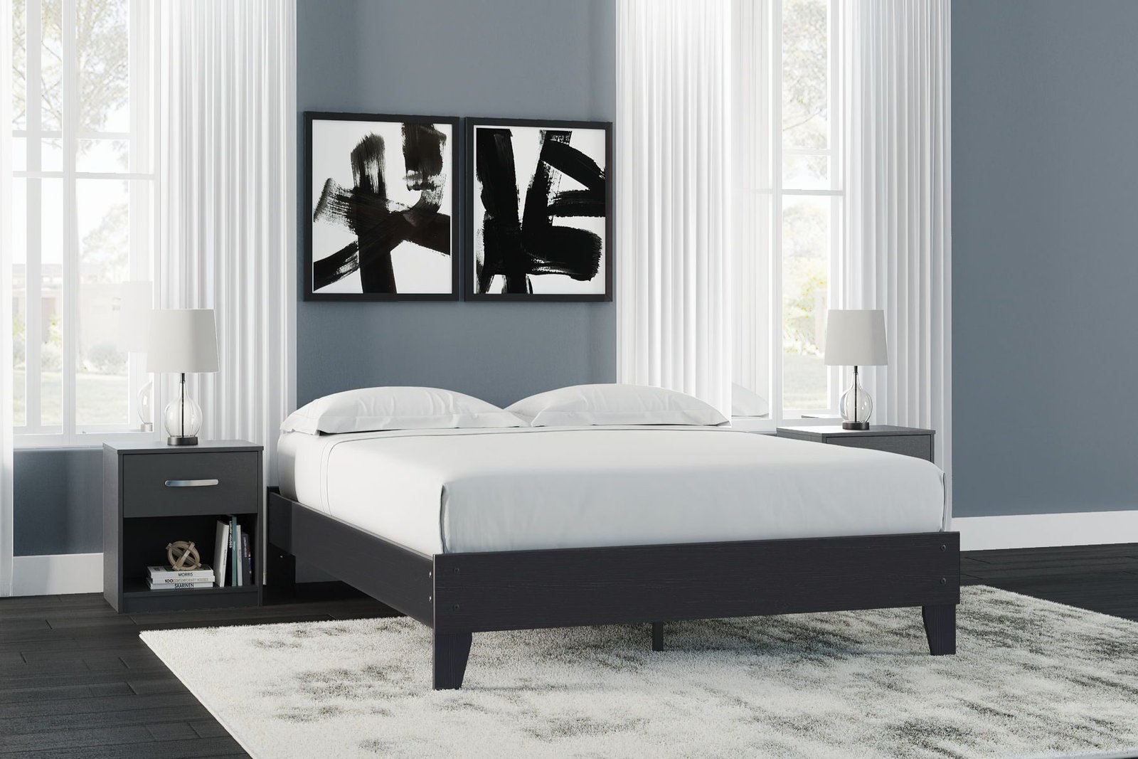 Finch - Queen Platform Bed - Black - Image 2