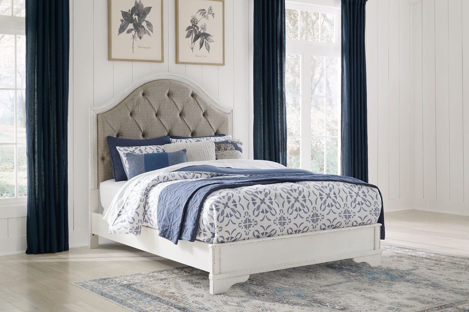 Blendon - Queen Upholstered Panel Bed - Rustic Brown - Image 2