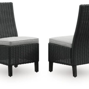 Beachcroft - Side Chair With Cushion (Set of 2) - Black / Light Gray