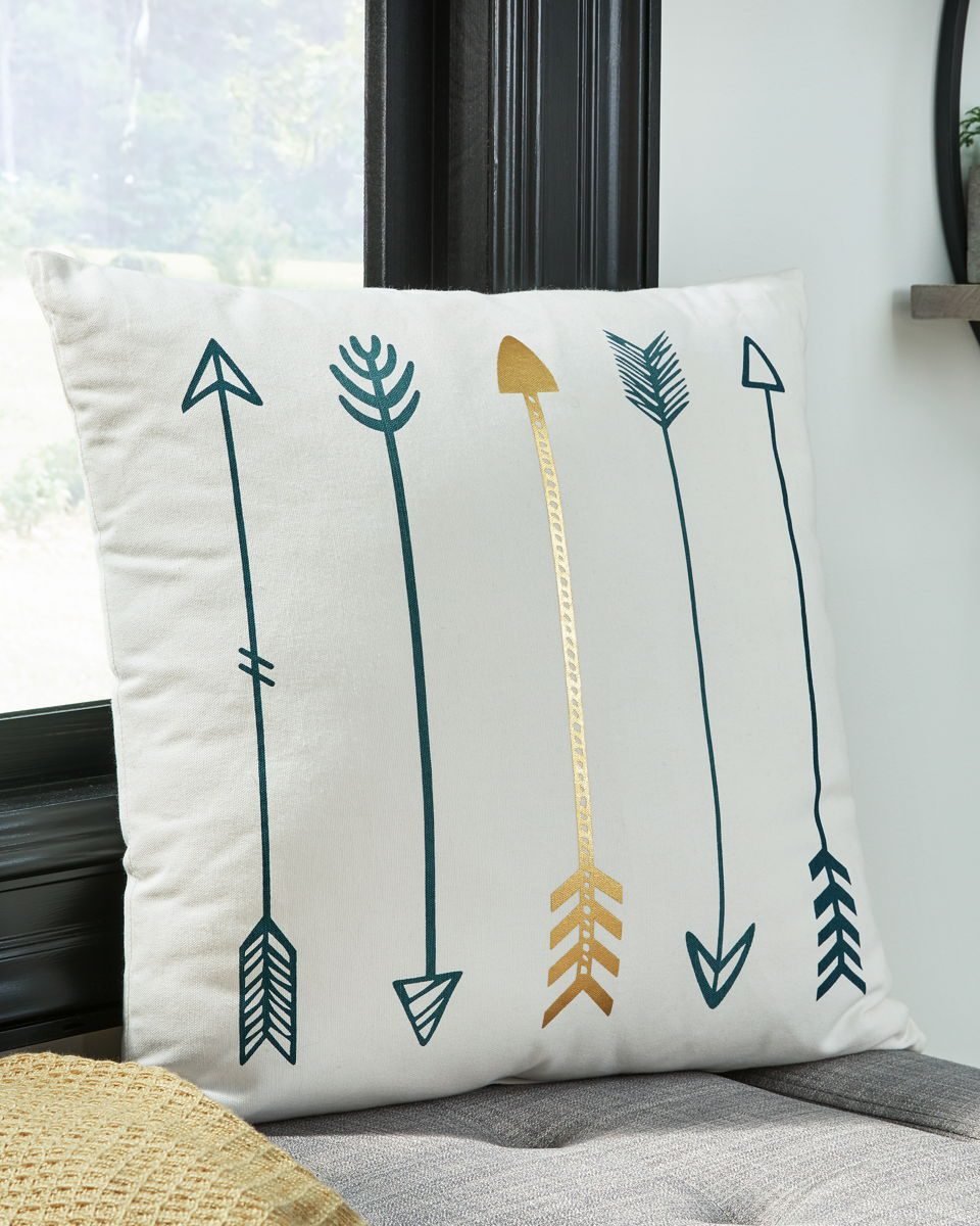 Gyldan - Pillow (Set of 4) - White / Teal / Gold - Image 2