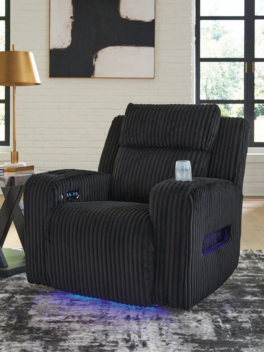 Forest Lake - Power Recliner With Adj Headrest - Black - Image 3