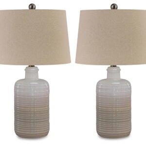 Marnina - Ceramic Table Lamp (Set of 2) - Taupe