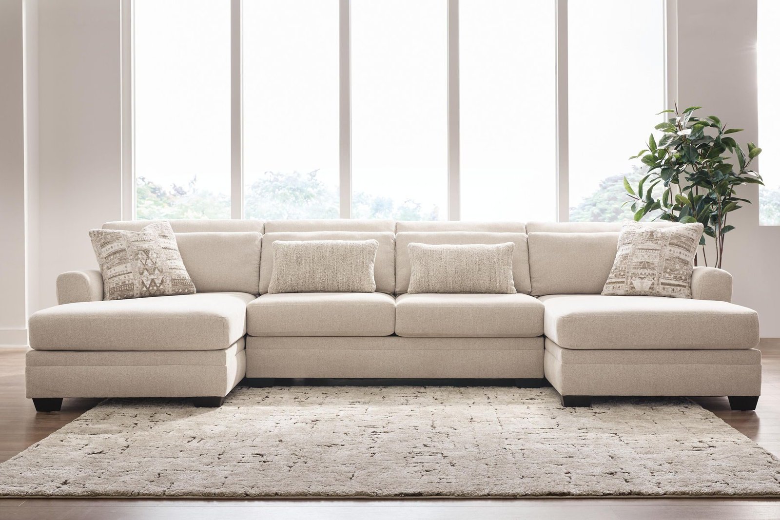Mandi Point - 3-Piece Double Chaise Sleeper Sectional - Marble - Image 2