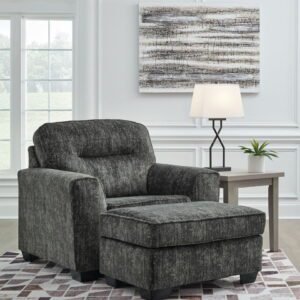 Lonoke - 2 Pc. - Chair And A Half, Ottoman - Gunmetal