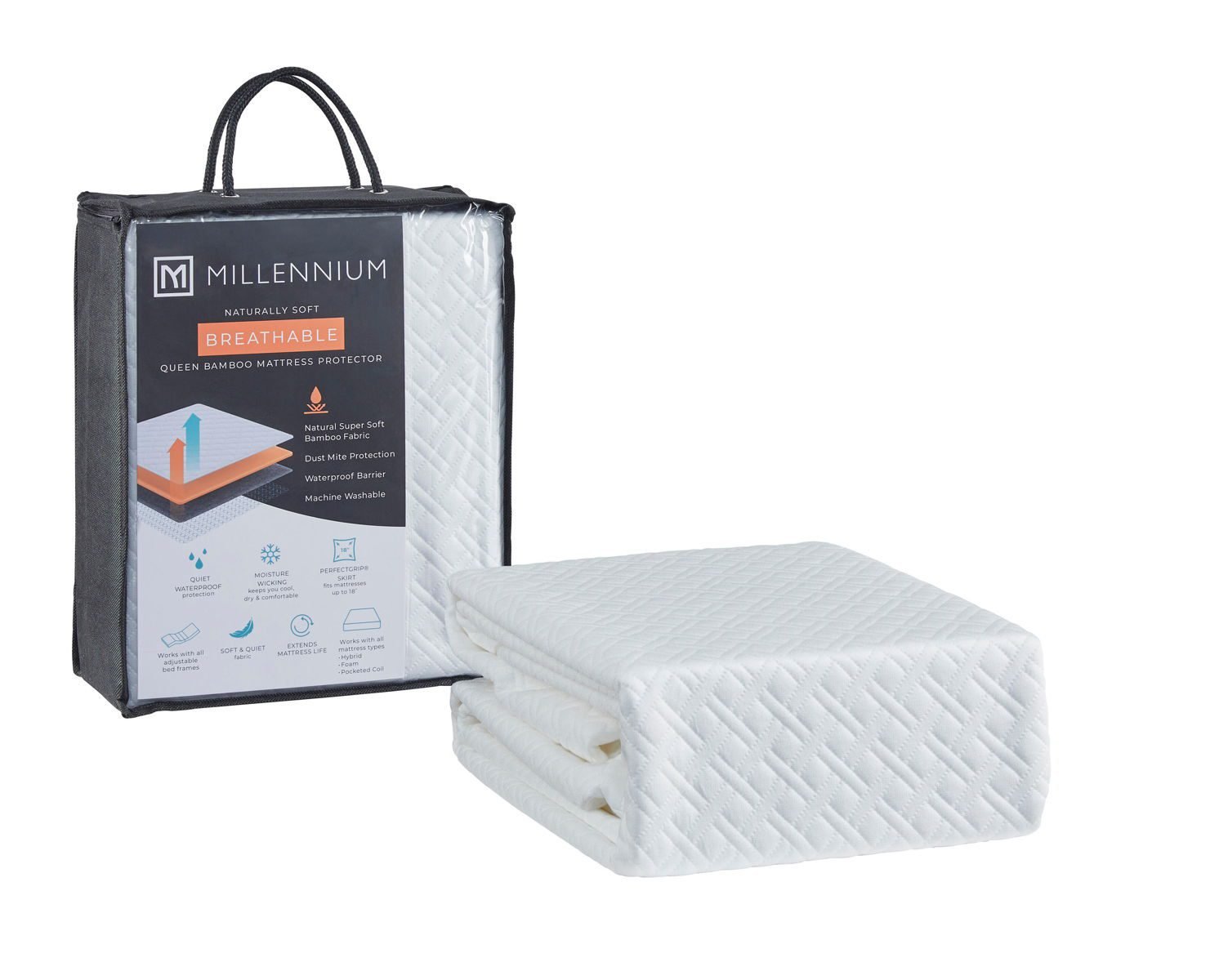Basic Protector - Queen Mattress Protector (Set of 4) - White