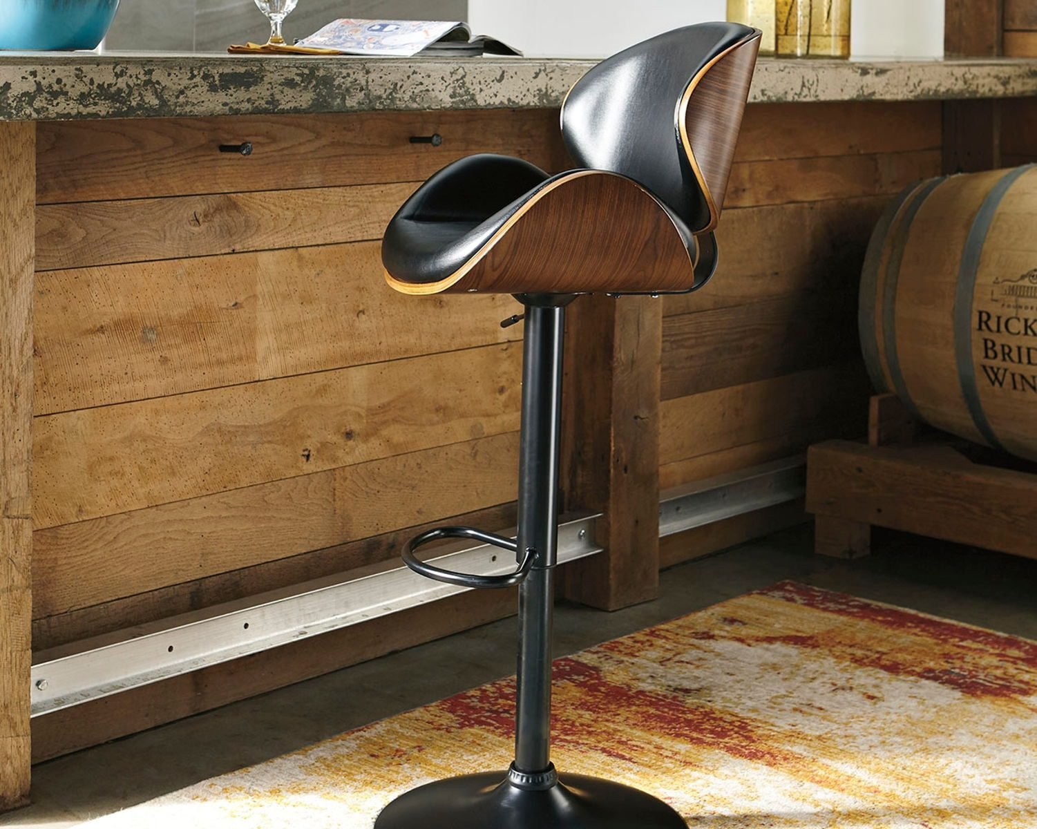 Bellatier - Tall UPH Swivel Barstool - Brown - Image 2