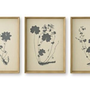 Huddwick - Wall Art Set (Set of 3) - Linen / Black