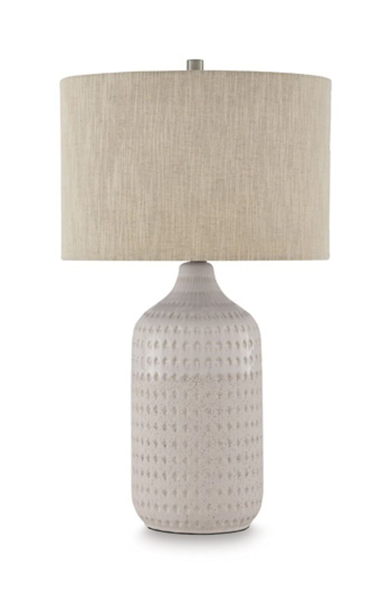 Capwich - Ceramic Table Lamp - Beige / White