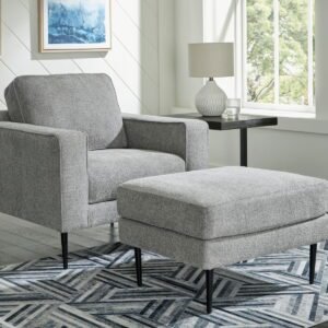 Hazela - 2 Pc. - Chair, Ottoman - Charcoal
