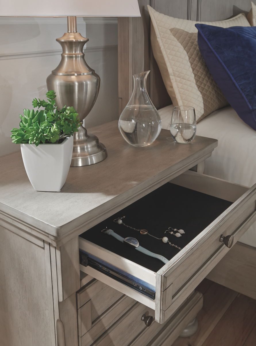 Lettner - Two Drawer Night Stand - Light Gray - Image 4