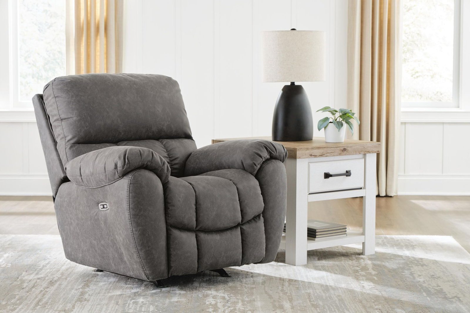 Bakerstein - Power Rocker Recliner With Adjustable Headrest - Galaxy - Image 2