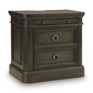 Wickenger - Two Drawer Night Stand - Dark Brown