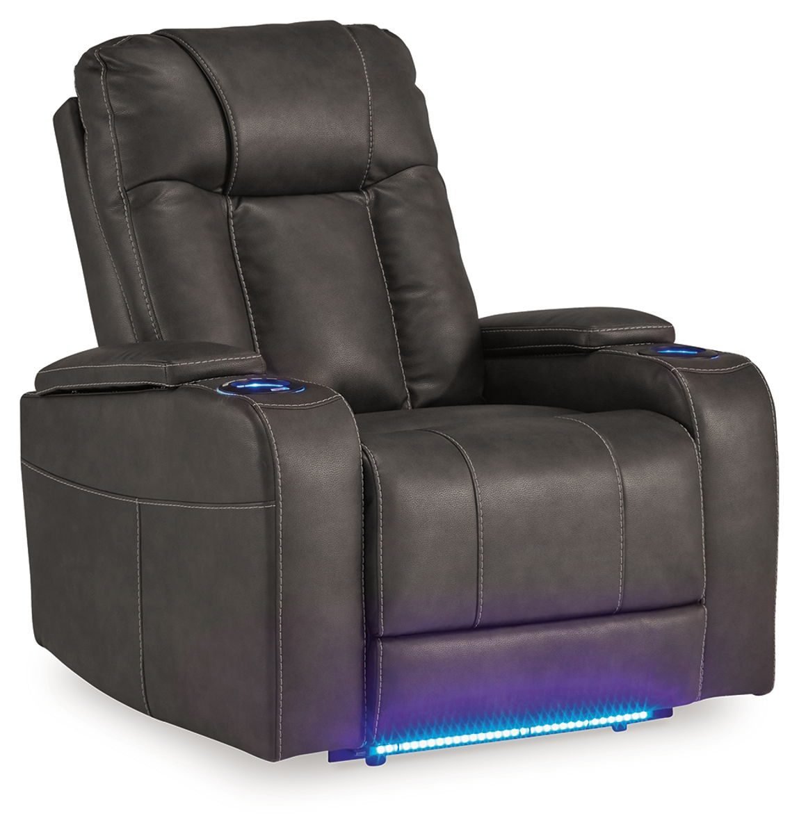 Feazada - Power Recliner With Adj Headrest - Shadow - Image 4