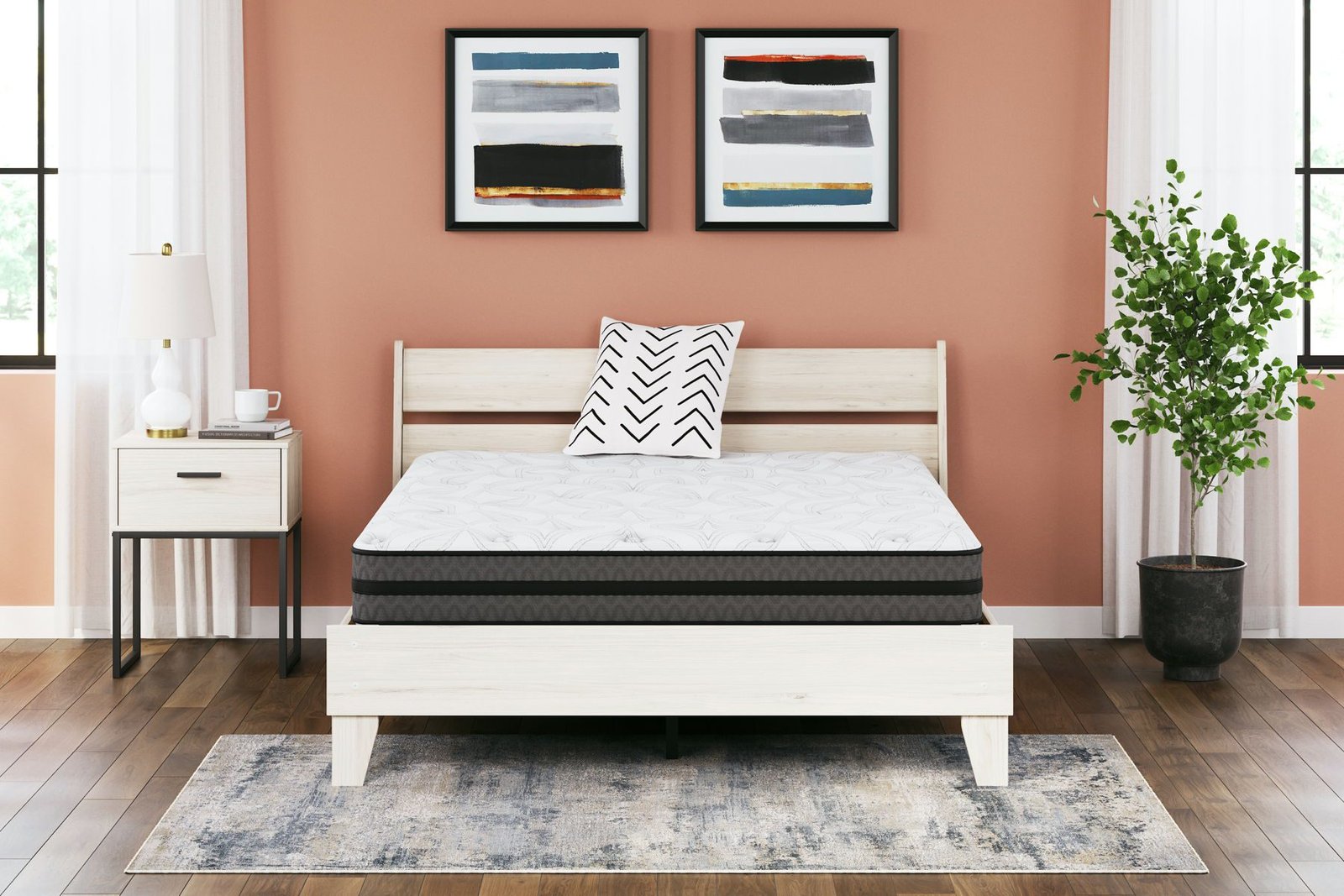 10 Inch Pocketed Hybrid - Full Mattress - White - Image 2