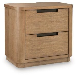 Pamaria - Two Drawer Night Stand - Light Brown