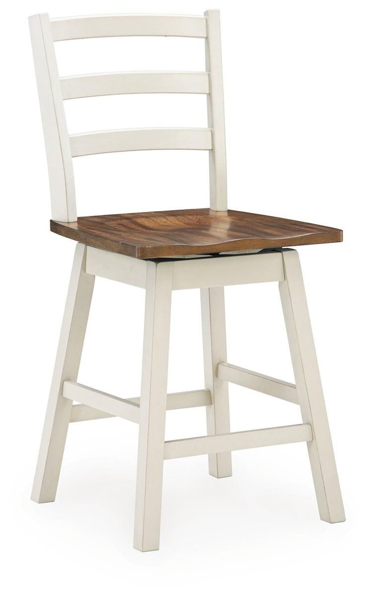 Brinfern - Swivel Stool (Set of 2) - Brown / Antique White - Image 4