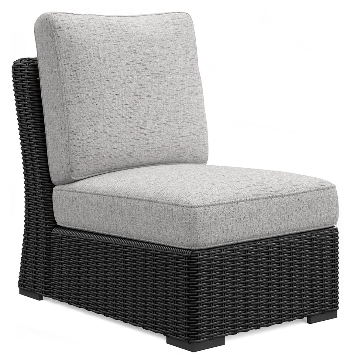 Beachcroft - 5-Piece Outdoor Sectional - Black / Light Gray - Image 2