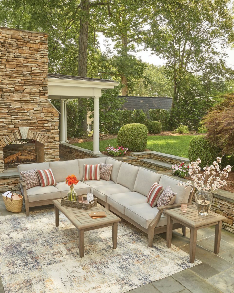 Clare View - 4-Piece Outdoor Sectional - Beige - Image 4