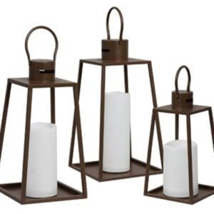 Elmsworth - Indoor/Outdoor Lantern Set (Set of 3) - Brown