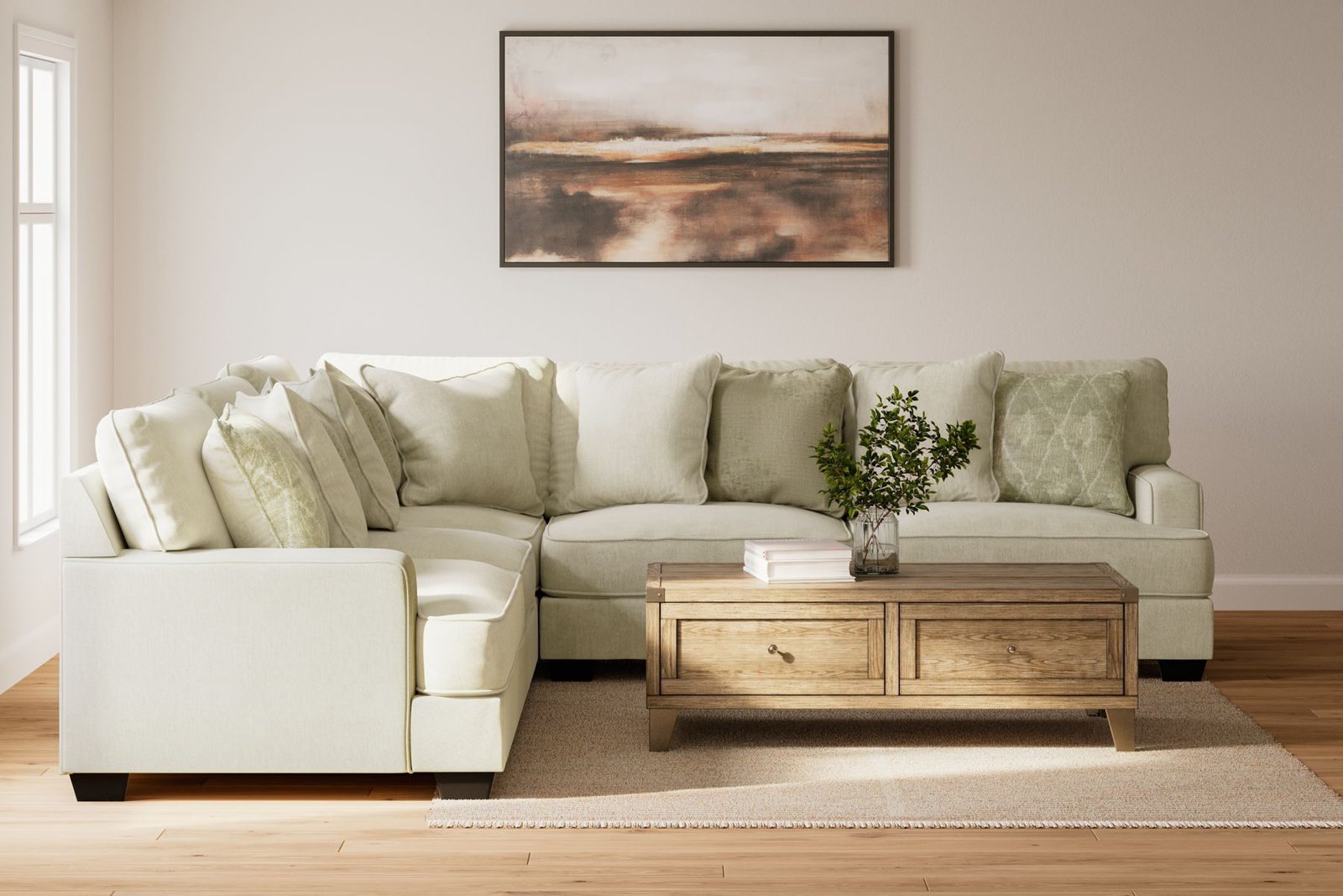 Rawcliffe - 5-Piece Sectional - Parchment - Image 2