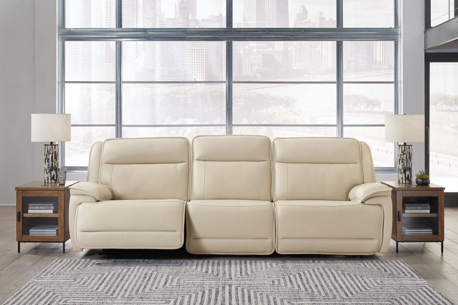 Double Deal - 3-Piece Power Reclining Sofa Sectional - Almond - Image 2