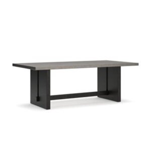 Salina Bay - Rectangular Dining Table With Umbrella Option - Black / Gray