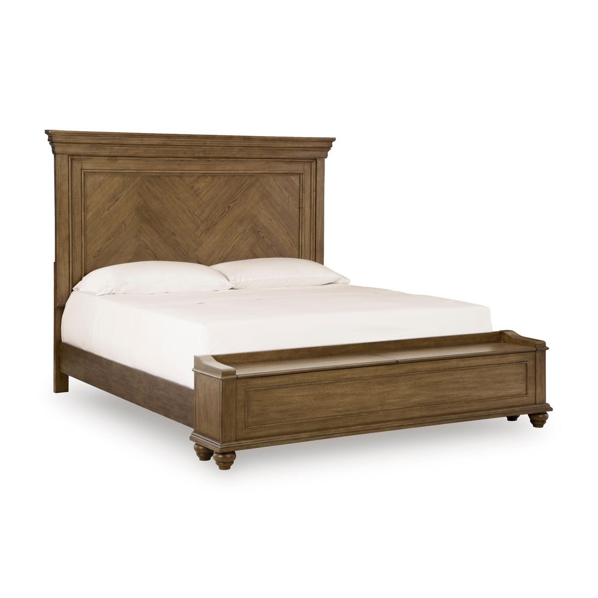 Karallin - 3 Pc. - Queen Panel Storage Bed, Dresser And Mirror - Medium Brown - Image 3