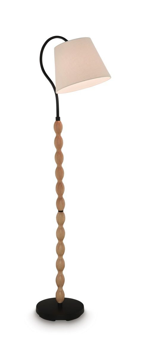 Corinwell - Wood Floor Lamp - Brown / Black - Image 2