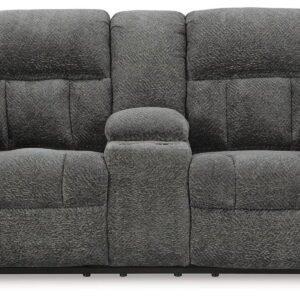 Frohn - DBL Reclining Loveseat With Console - Graphite - Fabric