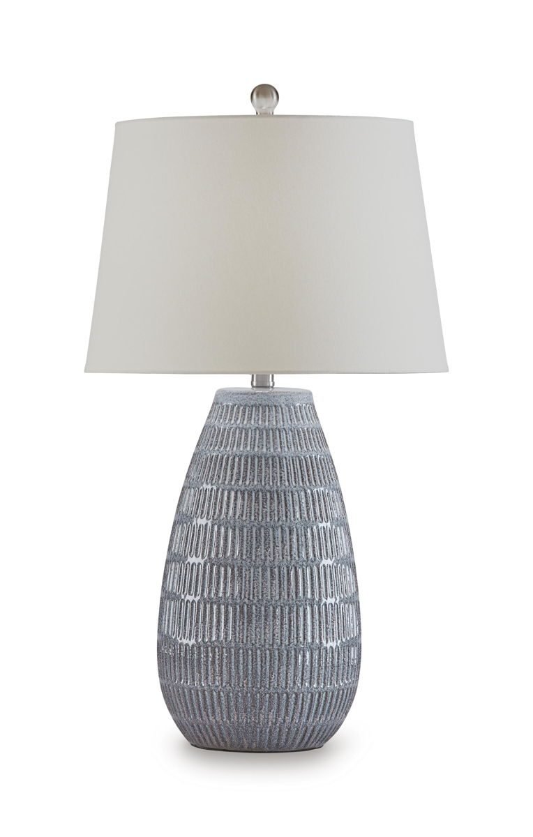 Kaidins - Ceramic Table Lamp - White / Blue - Image 2