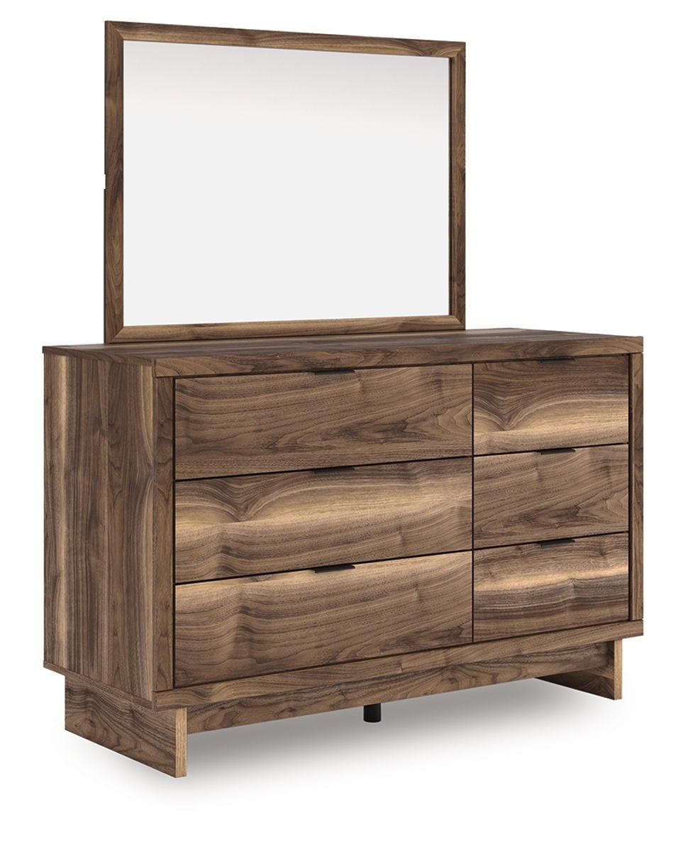 Chirason - 3 Pc. - Twin Panel Bed With Storage, Dresser And Mirror - Brown - Image 2