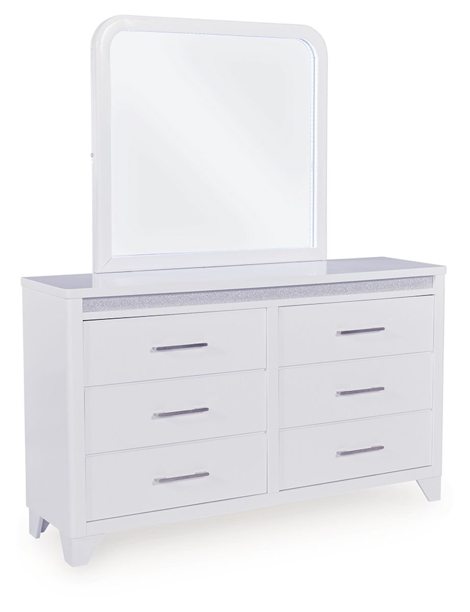 Jarlee - 4 Pc. - King Panel Bed, Dresser, Mirror And Nightstand - White - Image 4